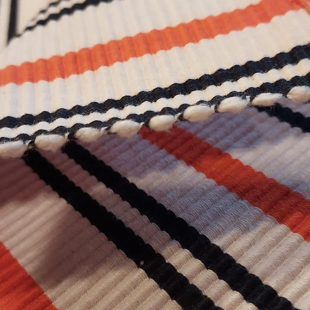 Cotton Woven Placemats Set Of 6 Cream Orange Black Stripe